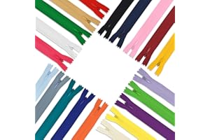 40Pcs 22inch Nylon Invisible Zippers, Sewing Bulk Zippers Supplies in 20 Colors for Tailor Sewing Crafts, Dresses, Skirts, Pa