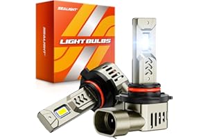 SEALIGHT 9005 LED Bulbs, 1000% Brightness 9005/HB3 High/Low Driving or Head light Bulbs, 6500K Cool White, Plug and Play, IP68 Waterproof, Pack of 2