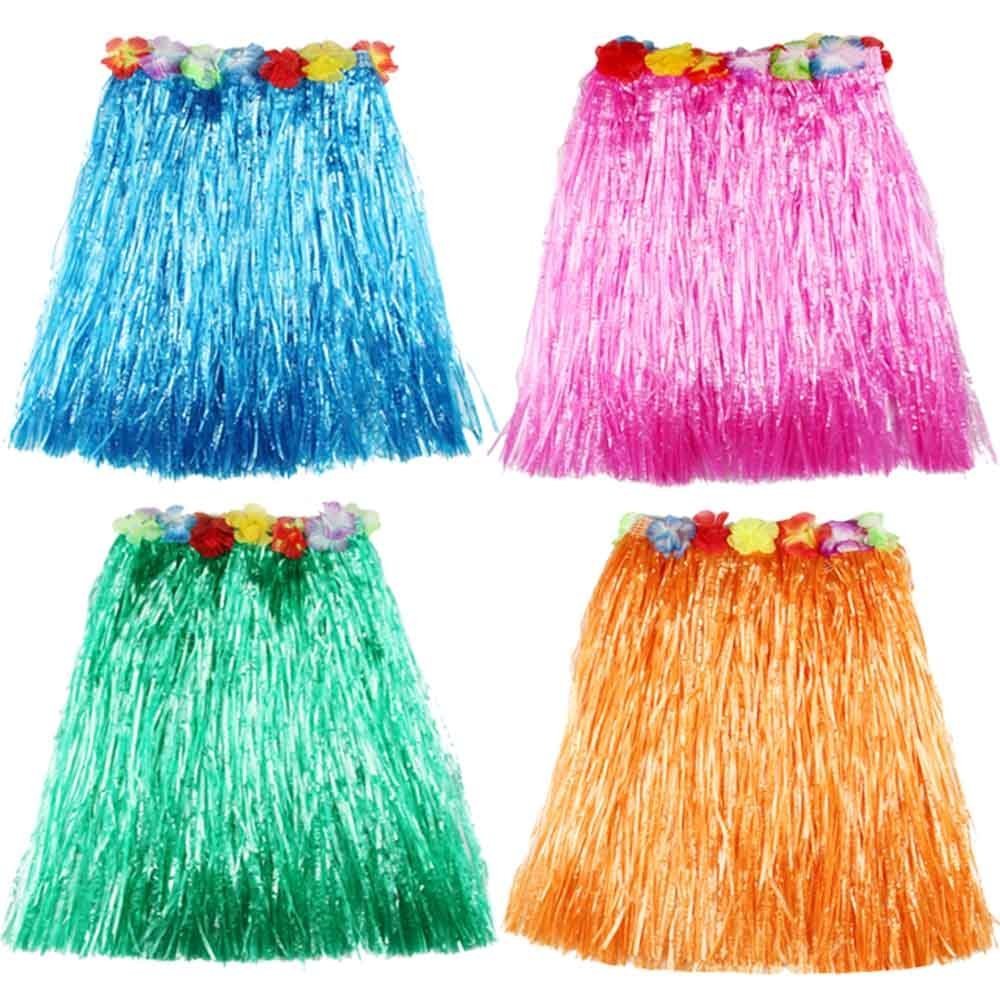 O\'Keer Grass Skirt Hawaiian Costume - OKEER Magic Buckle Plastic Skirt Used In The Party Table Decorating Homemade Clothes(Mixed)