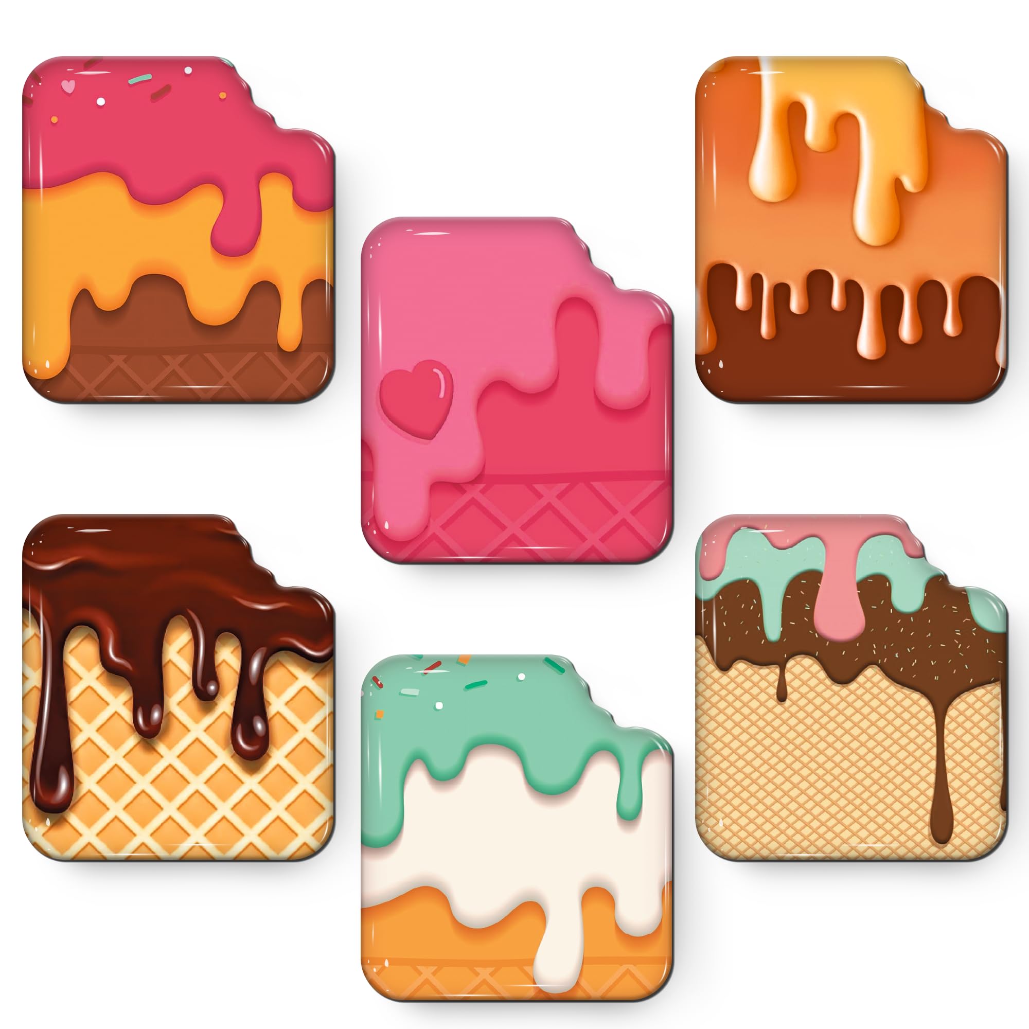 MORCART Pack of 6 Magnets Funny Dessert Fridge Magnets Decorative for Magnetic Board, Fridge, Whiteboard, Kitchen, Blackboards, Notice Board, Office, Children and Adults, Gift