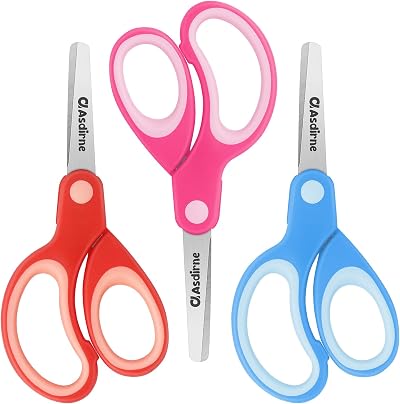 Asdirne Left Kids Scissors Safety Children Scissors 13.5cm 3 Pack