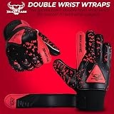 BEAST RAGE Kids Goalkeeper Gloves Youth Size 4 Red Dual Wrist Support view 3