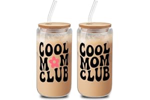 Mothers Day Gifts for Mom, Mom Gifts from Son Daughter, Birthday Present for New Mom First Mothers, 16 Oz Coffee Glass (Black
