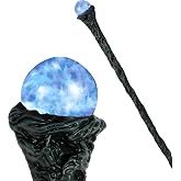 Spooktacular Creations Halloween LED Witch Staff, Light Up Magic Vintage Walking Cane Prop Stick Accessory for Halloween Wizard Dress Up Party Costume