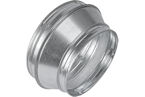HVAC OV 10" to 8" Inch Round Duct Reducer - Galvanized Steel Pipe Increaser - Coupling for Round Duct Ventilation Systems - Heating & Cooling, HVAC