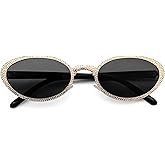 FEISEDY Retro Oval Small Sunglasses for Women 90s Narrow Y2K Sun Glasses Classic Shades UV400 Protection B9160