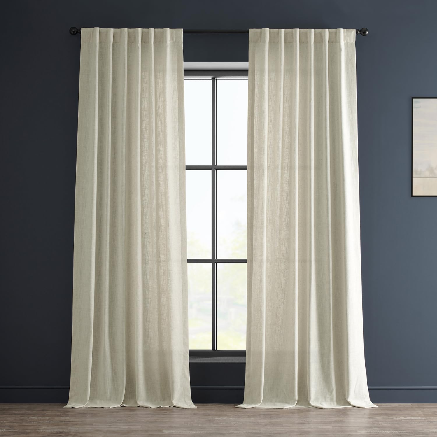 Photo 1 of HPD Half Price Drapes Heavy Faux Linen Light Filtering Curtains for Bedroom 96 Inches Long (1 Panel) - Rod Pocket Curtains for Living Room - Window Curtains Home Decor - 50 X 96, Barley