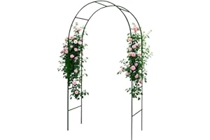 GreenGiggle 100% Metal Garden Arch Trellis for Climbing Plants Outdoor, Assemble Freely 2 Sizes,Pumpkin Archway Outdoor Garden Arbors and Arches for Wedding Party Decoration