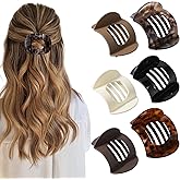 6Pcs Flat Hair Clips for Women,Volume Flat Top Round Clip for Thick or Thin Hair,Picura Large Hair Claw Clips Strong Hold No Slip Hair Barrettes