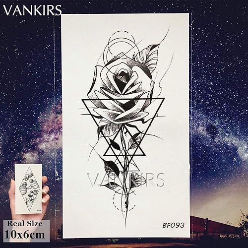 12 Pieces/Lot Geometric Black Men Arm Diamond Sexy Temporary Fake - Main Image