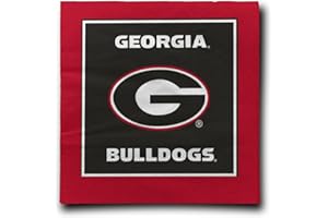 NCAA Georgia Bulldogs Luncheon Napkins - Officially Licensed - 12 7/8 x 12 7/8-2-Ply Thick Napkins with University Logo, 16 Pack by Westrick