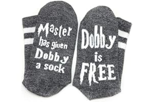 SweetGo Dobby Socks, Dobby Is Free Knitted Words Unisex Combed Cotton Novelty Socks 1pack