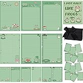 Gilprop 12 Pcs Frog Sticky Note Set Frog Lover Gifts Cute Sticky Note Pads Animal Post Pads with Box Greeting Card Funny Gift for Animal Lovers Reader Desk Office School Supplies