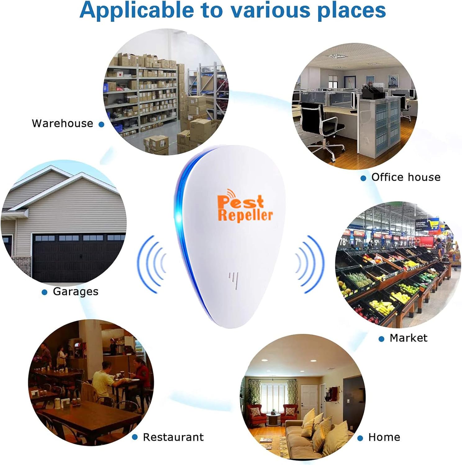 Bocianelli Ultrasonic Pest Repeller, Pest Repellent 6 Pack, Pest Control Set of Electronic Plug in Repellent Indoor : Garden & Outdoor