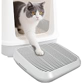 Midollarle Cat Ramp for Litter Box, Anti-Tracking Cat Litter Trapper, Grey | Litter Box Step for Kittens &amp; Senior Cats, 0.2-in Filter Holes, Non-Slip Base, Easy-Rinse ABS, Fits Most Litter Boxes