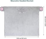 Shoppawhile Cat Gifts Wearable Hooded Blanket Soft Fluffy 59x51 Inches view 4
