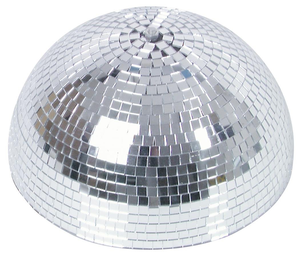 Half mirror ball 30 cm with safety motor.