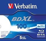 Verbatim BD-R XL 100GB Blu-ray Disc 4x Printable Jewel Case 5 Pack view 4