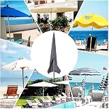 PATIO PLUS Parasol Cover 190x25/50 cm Waterproof 600D Oxford Grey view 8