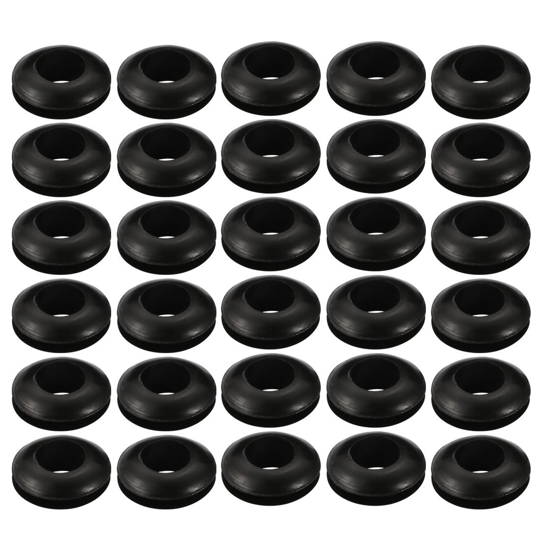 Sourcingmap 30pcs Wire Protective Grommets Black Rubber 8mm Double Sided Grommet