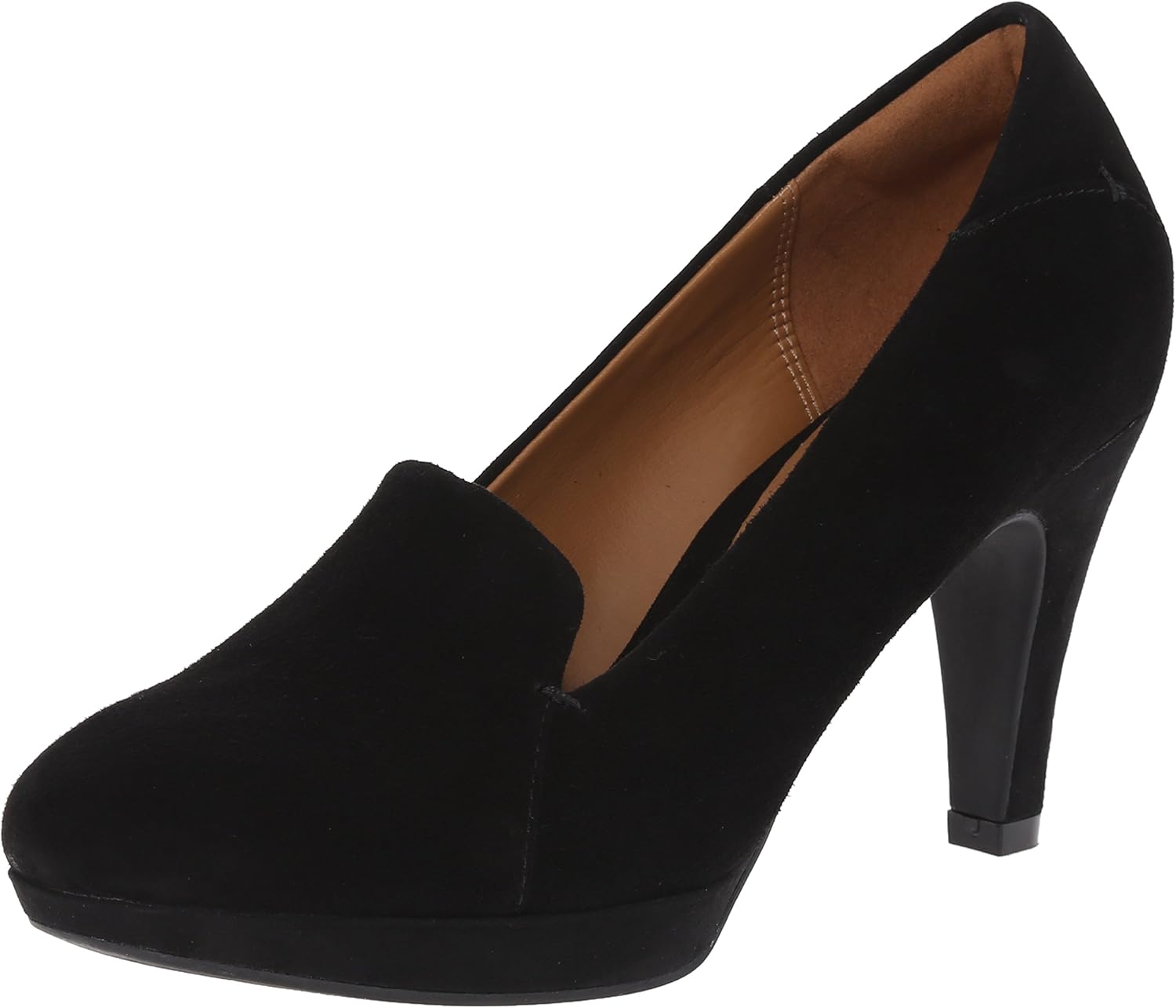 clarks black suede heels
