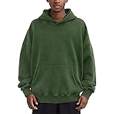 Huzeiwu Mens Oversized Acid Wash Hoodies Heavyweight Vintage Washed Fleece Hoodie Sweatshirt for Men Women Streetwear