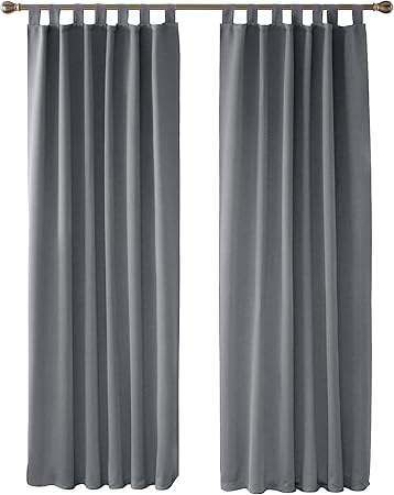Amazon De Deconovo Vorhang Blickdicht Schlaufen Vorhang Verdunkelung Gardine Wohnzimmer 245x140 Cm