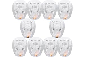 NULUPHU 10 Pack Chinese Paper Lanterns to Release Memorial [an Unforgettable Memory] Paper Lanterns Decorations for Festival Blessings,Memorial,Funeral