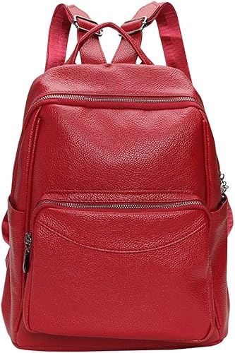 Amazon 2 Way レディース ァッション ソリッドカラー ソフト Puレザー リュックかわいい ハンドバッグ バックパック 防水 軽量 旅行 学生 赤 黒 赤 Duodyu スポーツダッフルバッグ