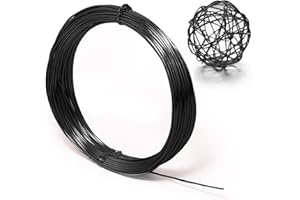 KRASTMON Aluminum Craft Wire, 33 Feet Bendable for Jewelry Making, Sculpting, Floral, Wreath, Crafting, Wire Wrapping, Beading Wire, Christmas Ornaments (Black, 18 Gauge)