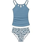 BAVADER Girls Swimsuit Cutout Bathing Suit Cute Two Piece Swimsuits for Teen Girls Modest Swimwear High Waisted Tankini 9-18y