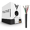 Voltive 12/4 Speaker Wire - 12 AWG/Gauge 4 Conductor - UL Listed in Wall (CL2/CL3) and Outdoor/In Ground (Direct Burial) Rated - Oxygen-Free Copper (OFC) - 250 Foot Bulk Cable Pull Box - Black