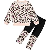 grehava Toddler Baby Girls Sweatsuit Unique Elastic Pant Design Sweat Matching Sets Fall 2 Piece Sweatshirts Outfit 1-4T