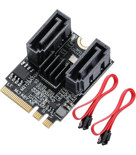 Amazon.com: M.2 B+M Key to SATA III 2 Ports Expansion Card Jmicro