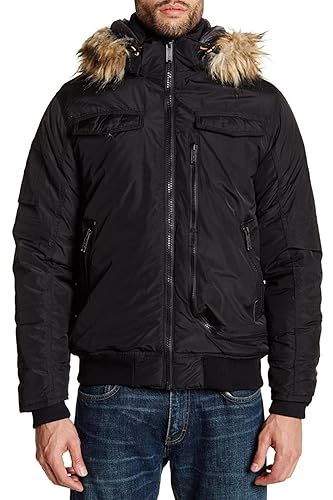 Ben Sherman Men's Nylon Bomber Jacket, Black, XXL in Kuwait