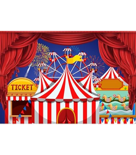 Yeele Fotohintergrund Karneval Spielplatz – Motiv Karussell & Riesenrad Für Kinderfotos, Verschiedene Größen