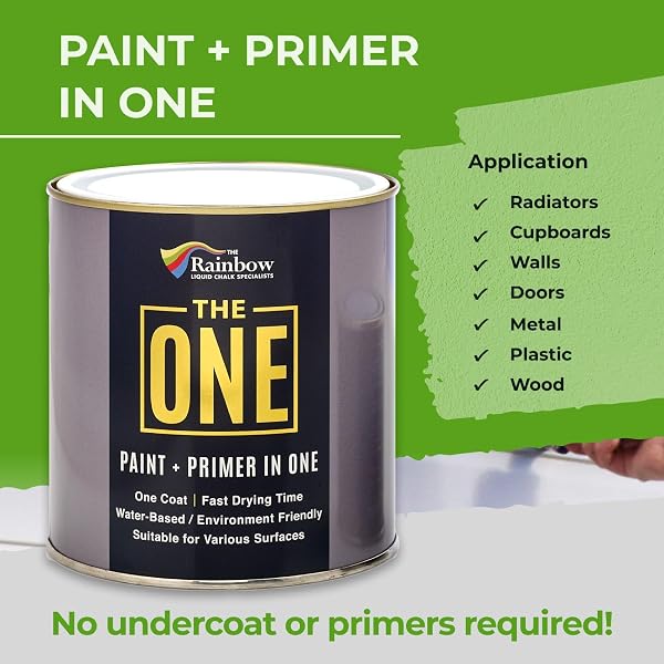 THE ONE ALL-IN-ONE PAINT & PRIMER – LIGHT GREY GLOSS, 33.8 FL OZ/1 LITER | 1 COAT FORMULA | EASY INDOOR & OUTDOOR DECORATING FOR HOME & GARDEN WALLS, FLOORS & FURNITURE | WATER-BASED & LOW VOC