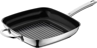 WMF Durado Grillpfanne Induktion gerillt 28x28 cm, Cromargan Edelstahl beschichtet, Keramikbeschichtung, backofenfest