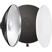 Soonpho Beauty Dish 16 inch standaard reflector met honingraatrooster, witte diffuser sok en tas, voor studio-flitslicht met bowens montage Soonpho Beauty Dish 16 inch standaard reflector met honingraatrooster, witte diffuser sok en tas, voor studio-flitslicht met bowens montage