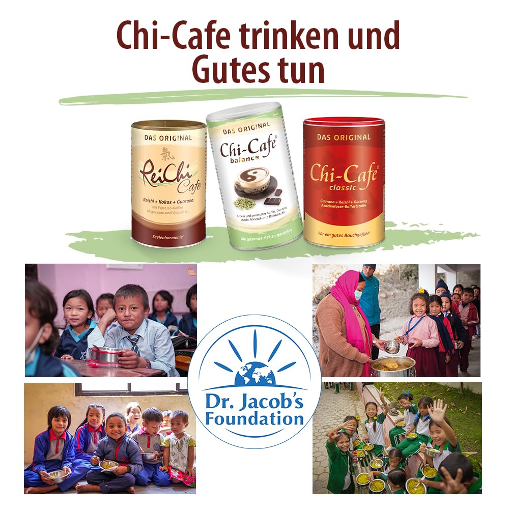 Veganer ReiChi Cafe von Dr. Jacob's I mit Reishi-Pilz I Guarana, Ginseng Extrakt I mit Magnesium, Vitamin B12, löslicher Kaffee I Vitalpilz Rei-Chi Kaffee 180 g Dose I 36 Tassen 7