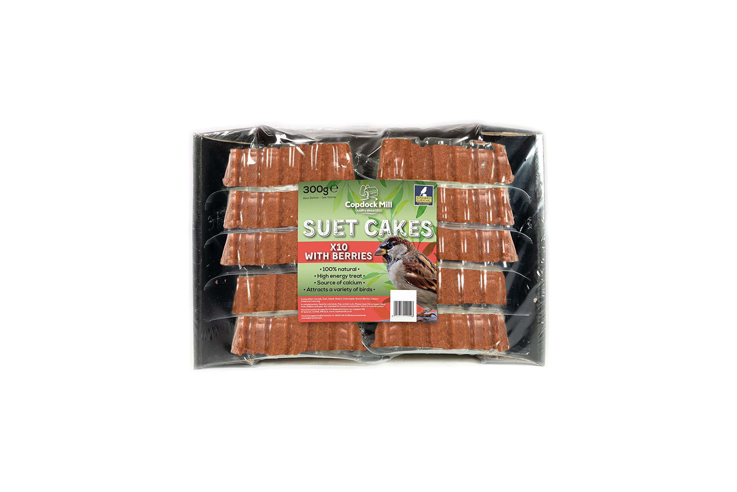 Copdock Mill Suet Cake Tray with Berries 10 Pack