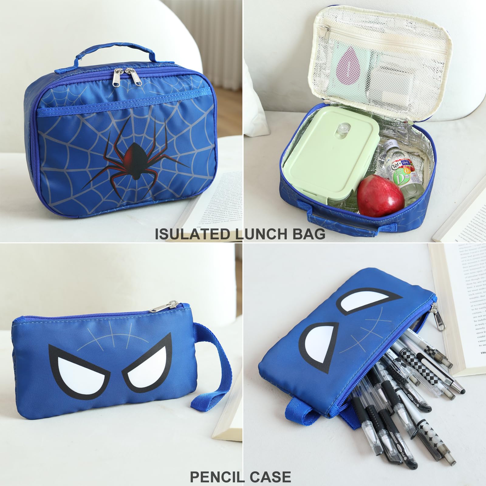 JIANYA School Backpack for Kids, Kids Backpack with Lunch Box, Elementary Children's School Bag Travel Back Pack