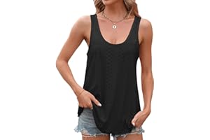 GENERIC Tank Tops for Women 2024 Flowy Tank Tops Spaghetti Strap Crew Neck Loose Casual Summer Sleeveless Camisole