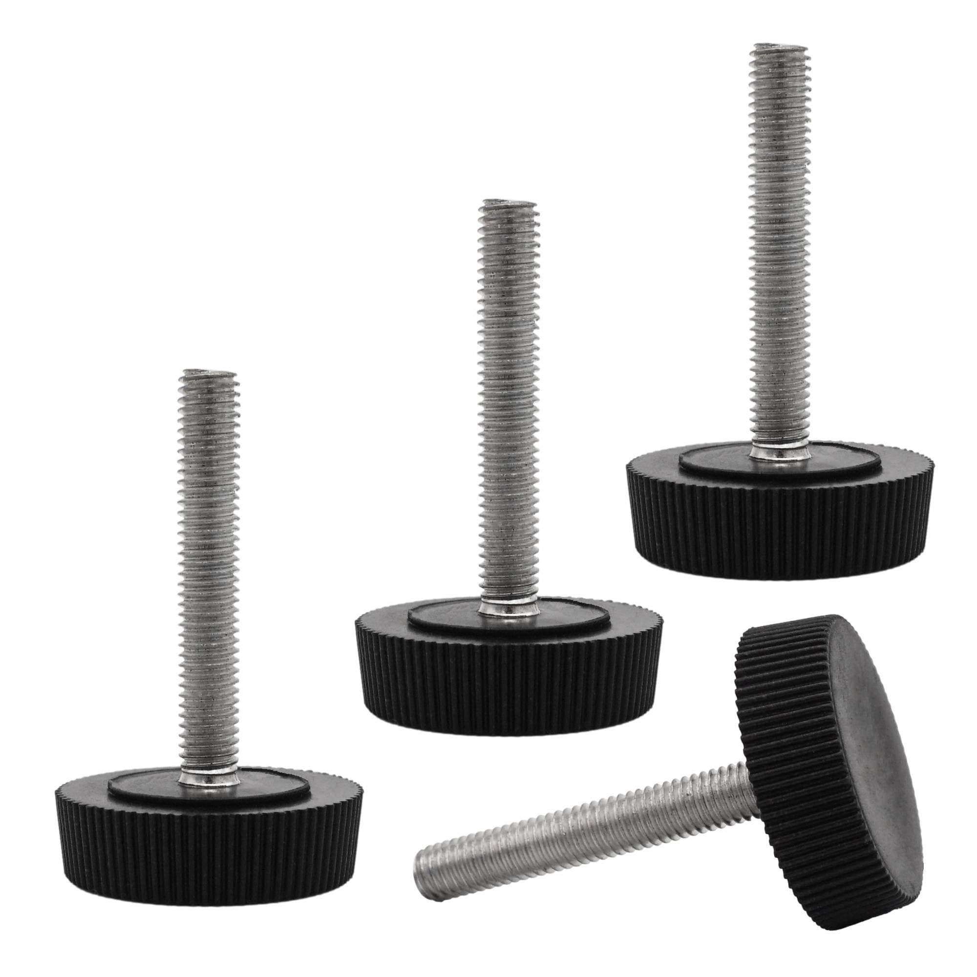 SKIR'CO 4 pcs, Furniture Leveling Feet M5 x 30 mm, Adjustable Round Legs 25 mm Diameter, M5 Thread Leveler Foot