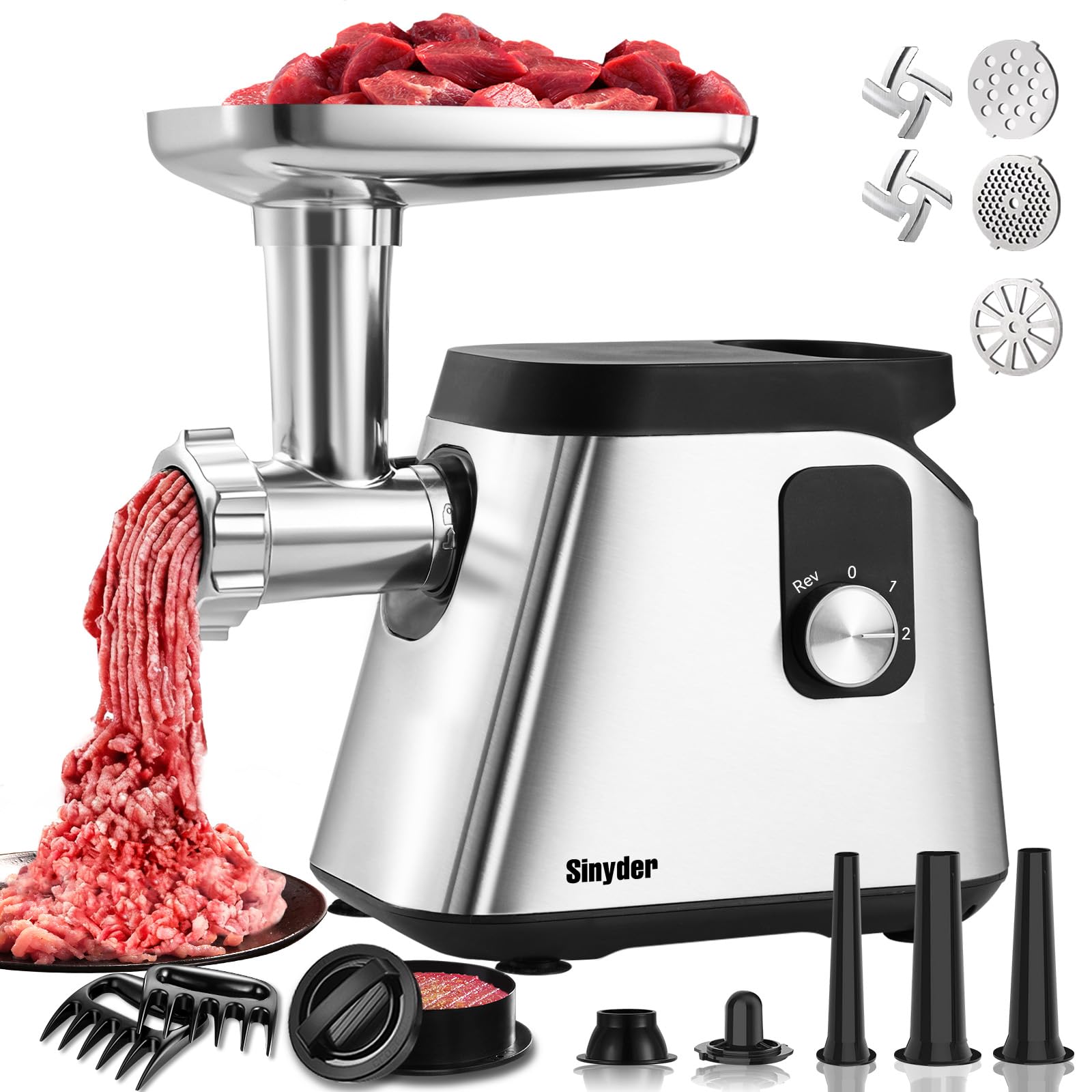 Photo 1 of Electric Meat Grinder 2800 Max Meat Mincer With 2 Blades 3 Plates 3 Sausage Tube Food Pusher Meat Claw & Kubbe Kit for Home Use