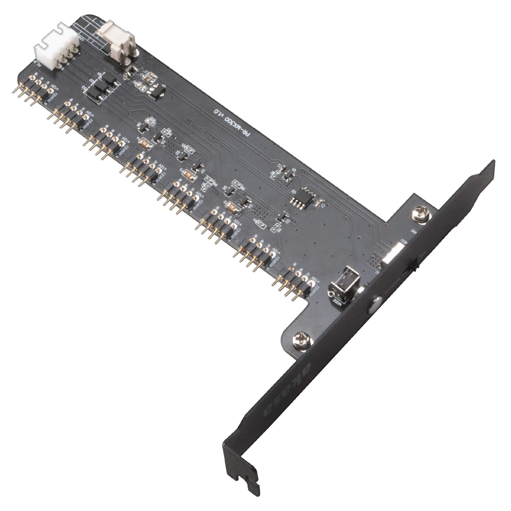 Akasa Vegas RGB Controller Card XL | Dual-Mode Manual & MB Sync Control | 8 channels | Fits in a PCI Slot Bracket | AK-RLD-03