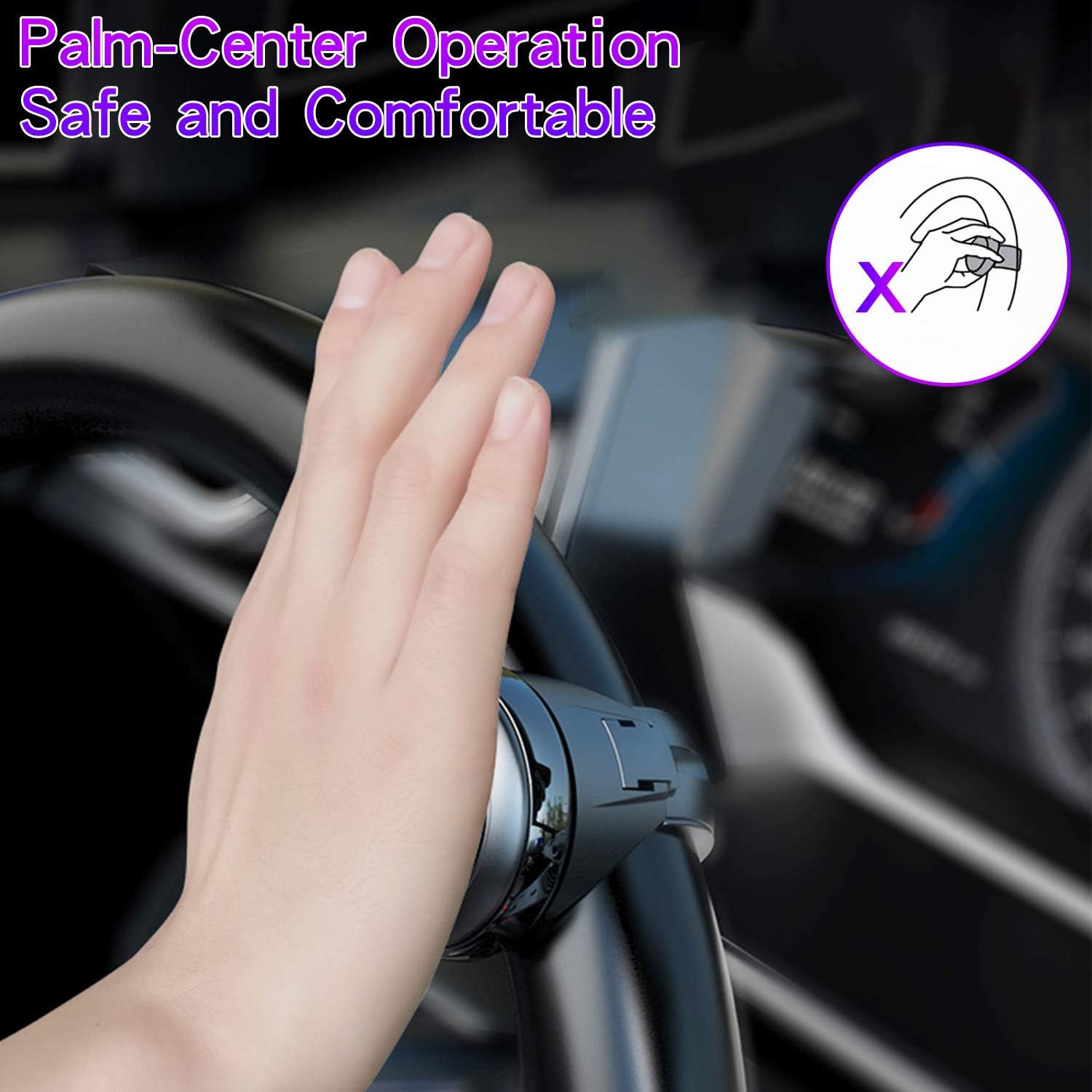 OTAN Steering Wheel Knob Universal Booster Power Handle Ball Suicide Spinner Fit for Cars,Boats,Lawnmowers,Tractors,Trucks,Golf Cars,Black: Automotive