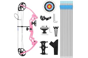 AKCHOER A208 Compound Bow and Arrow Set, 16-20 Lbs Draw Weight, Right Handed Bow for Youth Archery Beginner, Target Bow with Accessories for Teens Outdoor Sports Shooting Training