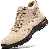 FLYLAND Men's Chukka Boots Casual Leather Shoes Ankle Shoes Non Slip Breathable Comfortable Mid Top for Driving Walking Outdoor