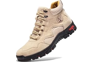 FLYLAND Men's Chukka Boots Casual Leather Shoes Ankle Shoes Non Slip Breathable Comfortable Mid Top for Driving Walking Outdoor